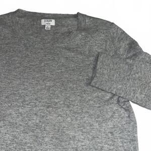 J.Crew Teddie MERINO WOOL Blend Woman’s Large Gray Crewneck Sweater Soft Wool
